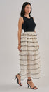 Contrast Trim Tiered Ruffle Maxi Dress in Black - Women's Cocktail Dresses | Urban Daizy