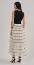 Contrast Trim Tiered Ruffle Maxi Dress in Black - Women's Cocktail Dresses | Urban Daizy