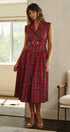 Hearthside Tartan Midi Dress in Red - Women's Cocktail Dresses | Urban Daizy
