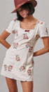 Heirloom Embroidered Mini Dress in Ivory - Women's Casual Dresses | Urban Daizy