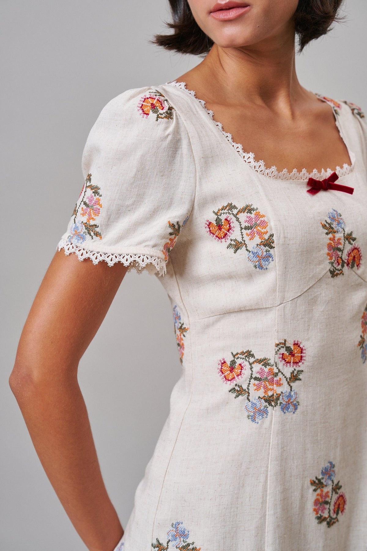 Heirloom Embroidered Mini Dress in Ivory - Women's Casual Dresses | Urban Daizy