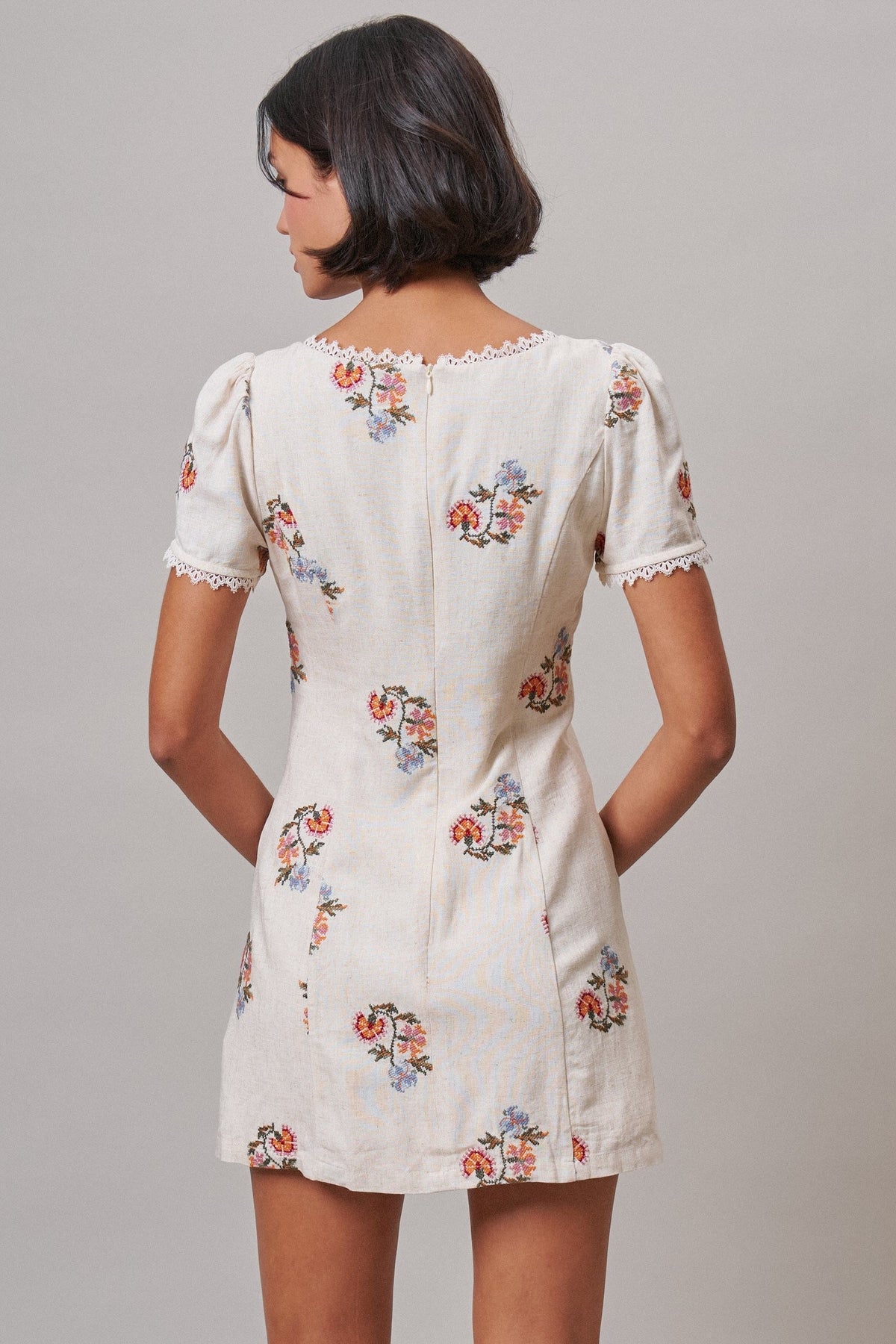 Heirloom Embroidered Mini Dress in Ivory - Women's Casual Dresses | Urban Daizy