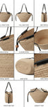 Woven Rope Tote Bag with Leather Handles in Tan - Women's Fashion | Urban Daizy