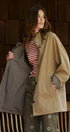 Gingham Lined Oversized Car Coat in Camel - Women's Jackets & Blazers | Urban Daizy