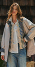 Gingham Lined Oversized Car Coat in Grey - Women's Jackets & Blazers | Urban Daizy