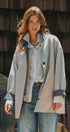 Gingham Lined Oversized Car Coat in Grey - Women's Jackets & Blazers | Urban Daizy