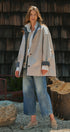 Gingham Lined Oversized Car Coat in Grey - Women's Jackets & Blazers | Urban Daizy