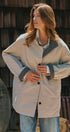 Gingham Lined Oversized Car Coat in Grey - Women's Jackets & Blazers | Urban Daizy