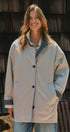 Gingham Lined Oversized Car Coat in Grey - Women's Jackets & Blazers | Urban Daizy