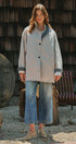 Gingham Lined Oversized Car Coat in Grey - Women's Jackets & Blazers | Urban Daizy