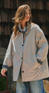 Gingham Lined Oversized Car Coat in Grey - Women's Jackets & Blazers | Urban Daizy