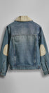 Vintage Wash Denim Jacket With Elbow Patches in Denim - Women's Fashion | Urban Daizy