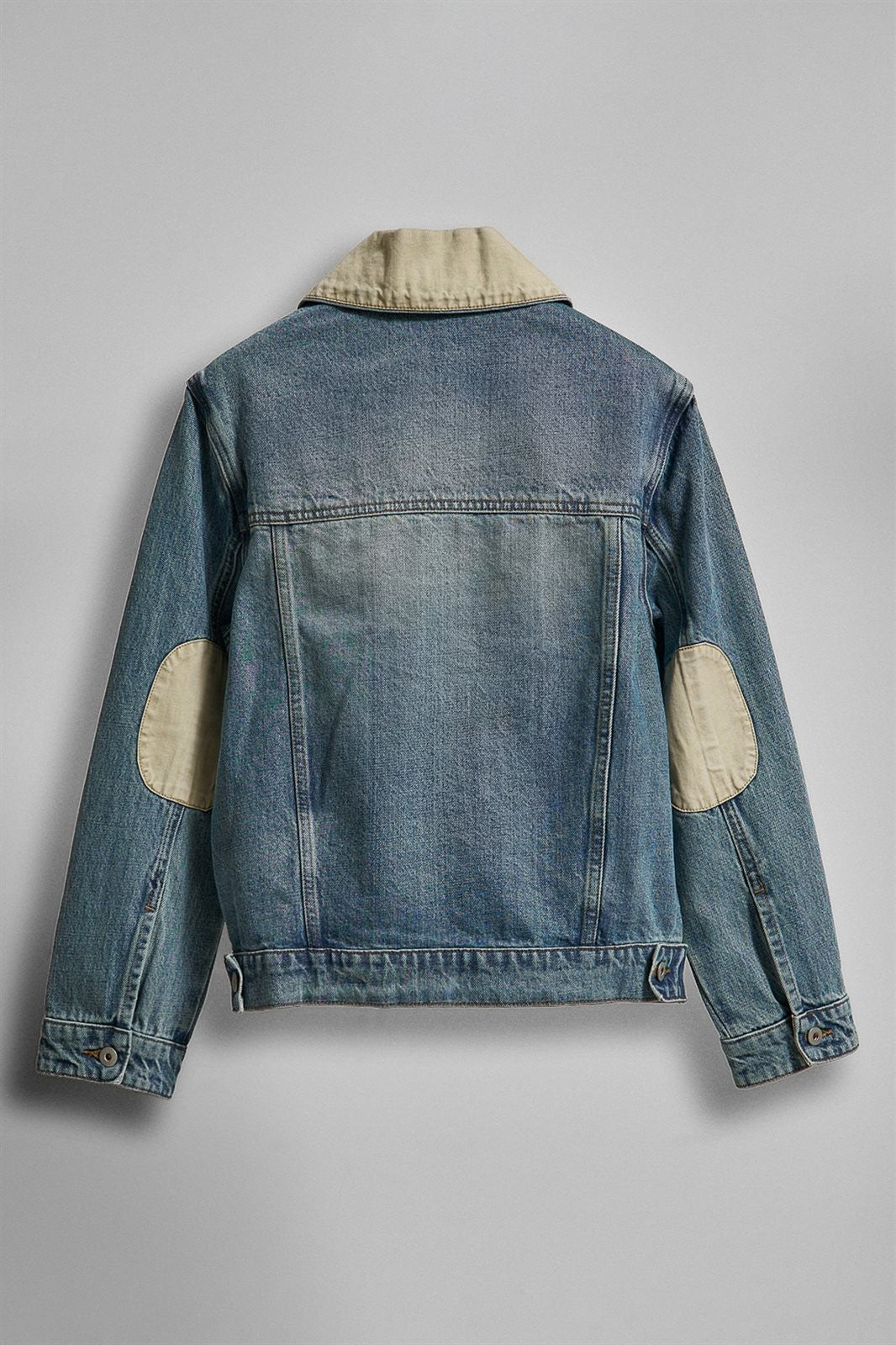Vintage Wash Denim Jacket With Elbow Patches in Denim - Women's Fashion | Urban Daizy