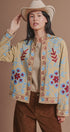 Embroidered Corduroy Folk Floral Jacket in Khaki - Women's Fashion | Urban Daizy