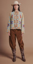 Embroidered Corduroy Folk Floral Jacket in Khaki - Women's Fashion | Urban Daizy