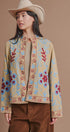 Embroidered Corduroy Folk Floral Jacket in Khaki - Women's Fashion | Urban Daizy