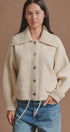 Sweater Knit Jacket with Detachable Collar in Ivory - Women's Fashion | Urban Daizy