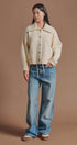 Sweater Knit Jacket with Detachable Collar in Ivory - Women's Fashion | Urban Daizy