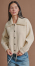 Sweater Knit Jacket with Detachable Collar in Ivory - Women's Fashion | Urban Daizy