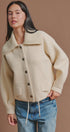 Sweater Knit Jacket with Detachable Collar in Ivory - Women's Fashion | Urban Daizy