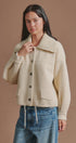 Sweater Knit Jacket with Detachable Collar in Ivory - Women's Fashion | Urban Daizy