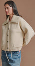 Sweater Knit Jacket with Detachable Collar in Ivory - Women's Fashion | Urban Daizy