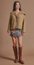 Reversible Wool Blend Shawl Collar Coat in Camel - Women's Jackets & Blazers | Urban Daizy