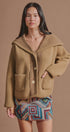 Reversible Wool Blend Shawl Collar Coat in Camel - Women's Jackets & Blazers | Urban Daizy