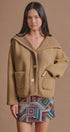 Reversible Wool Blend Shawl Collar Coat in Camel - Women's Jackets & Blazers | Urban Daizy