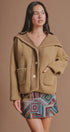 Reversible Wool Blend Shawl Collar Coat in Camel - Women's Jackets & Blazers | Urban Daizy