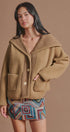 Reversible Wool Blend Shawl Collar Coat in Camel - Women's Jackets & Blazers | Urban Daizy
