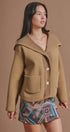 Reversible Wool Blend Shawl Collar Coat in Camel - Women's Jackets & Blazers | Urban Daizy