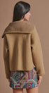 Reversible Wool Blend Shawl Collar Coat in Camel - Women's Jackets & Blazers | Urban Daizy