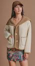 Reversible Wool Blend Shawl Collar Coat in Camel - Women's Jackets & Blazers | Urban Daizy