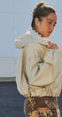 Lace-Lined Hooded Cotton Zip Jacket in Khaki - Women's Fashion | Urban Daizy