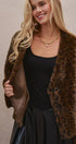 Oversized Leopard Print Faux Fur Jacket in Brown - Women's Jackets & Blazers | Urban Daizy