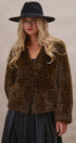 Oversized Leopard Print Faux Fur Jacket in Brown - Women's Jackets & Blazers | Urban Daizy