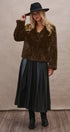 Oversized Leopard Print Faux Fur Jacket in Brown - Women's Jackets & Blazers | Urban Daizy
