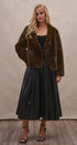 Oversized Leopard Print Faux Fur Jacket in Brown - Women's Jackets & Blazers | Urban Daizy