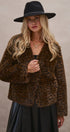 Oversized Leopard Print Faux Fur Jacket in Brown - Women's Jackets & Blazers | Urban Daizy