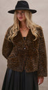 Oversized Leopard Print Faux Fur Jacket in Brown - Women's Jackets & Blazers | Urban Daizy