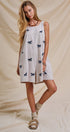 Embroidered Pony Cotton Linen Sleeveless Romper in Blue - Women's Jumpsuits & Rompers | Urban Daizy