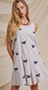 Embroidered Pony Cotton Linen Sleeveless Romper in Blue - Women's Jumpsuits & Rompers | Urban Daizy