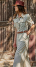 Cotton Utility Jumpsuit with Braided Belt in Khaki - Women's Jumpsuits | Urban Daizy