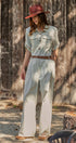 Cotton Utility Jumpsuit with Braided Belt in Khaki - Women's Jumpsuits | Urban Daizy