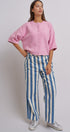 Cropped Knit Button-Front Cardigan Dropped Shoulder in Pink - Women's Fashion | Urban Daizy