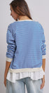 Breton Striped Knit Button Front Cardigan in Blue Ivory - Women's Fashion | Urban Daizy