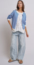 Breton Striped Knit Button Front Cardigan in Blue Ivory - Women's Fashion | Urban Daizy