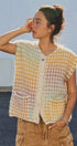 Popcorn Knit Button Front Sweater Vest in Mustard - Women's Fashion | Urban Daizy