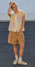 Popcorn Knit Button Front Sweater Vest in Mustard - Women's Fashion | Urban Daizy
